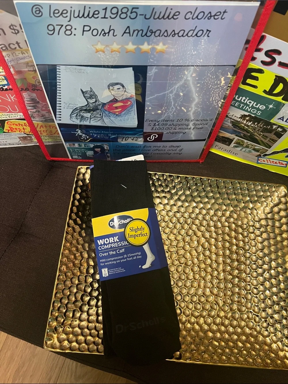 #2801**Dr. Scholl's Black Work Compression Over-the-Calf Socks